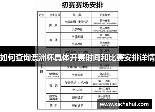 如何查询澳洲杯具体开赛时间和比赛安排详情 如何查询澳洲杯具体开赛时间和比赛安排详情